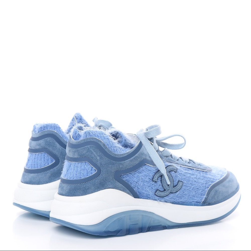 Chanel Suede Calfskin Stretch Fabric CC Sneakers - Picture 4 of 14